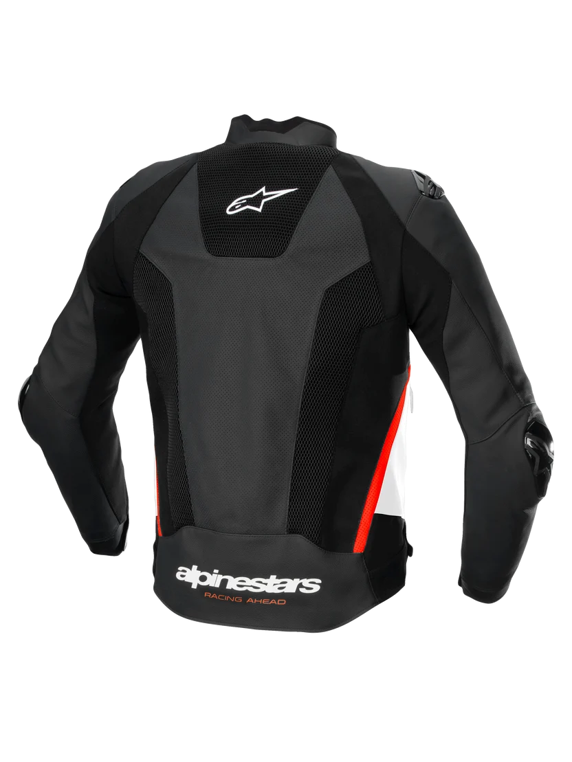Alpinestars Missile V3 Airflow Leather Jacket Black/White/Red Fluo
