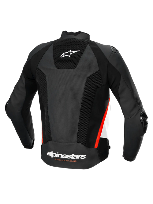 Alpinestars Missile V3 Airflow Leather Jacket Black/White/Red Fluo