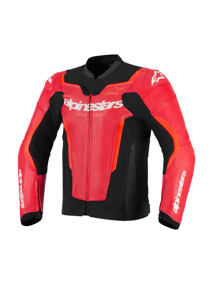GP Force V2 Air Leather Jacket Red Fluo