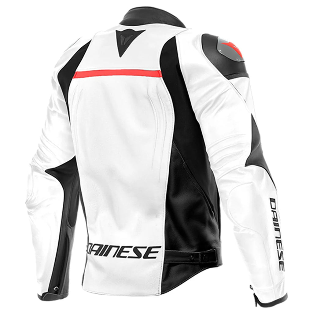 Dainese Racing 4 Leather Jacket - White/Black