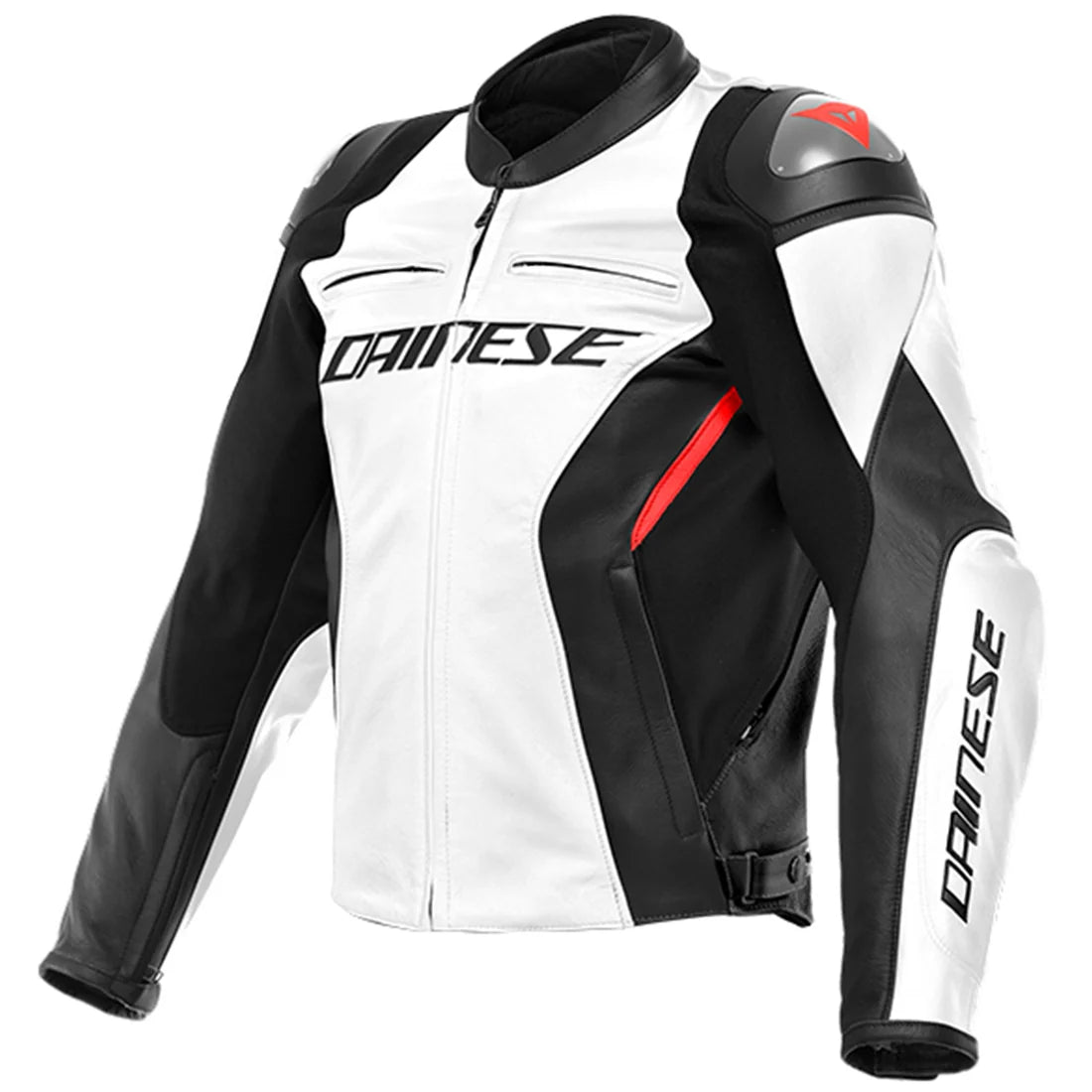 Dainese Racing 4 Leather Jacket - White/Black