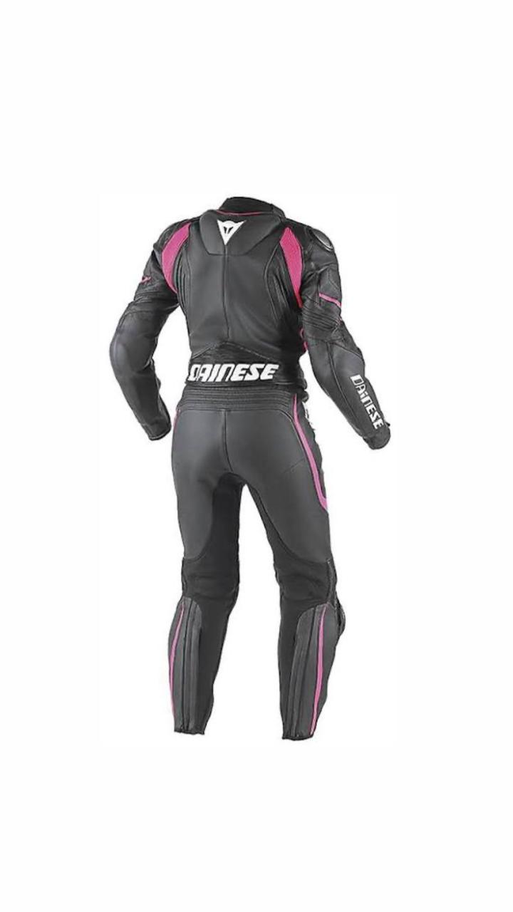 Dainese Women's Leather Motorcycle Racing Suit – Black & Pink