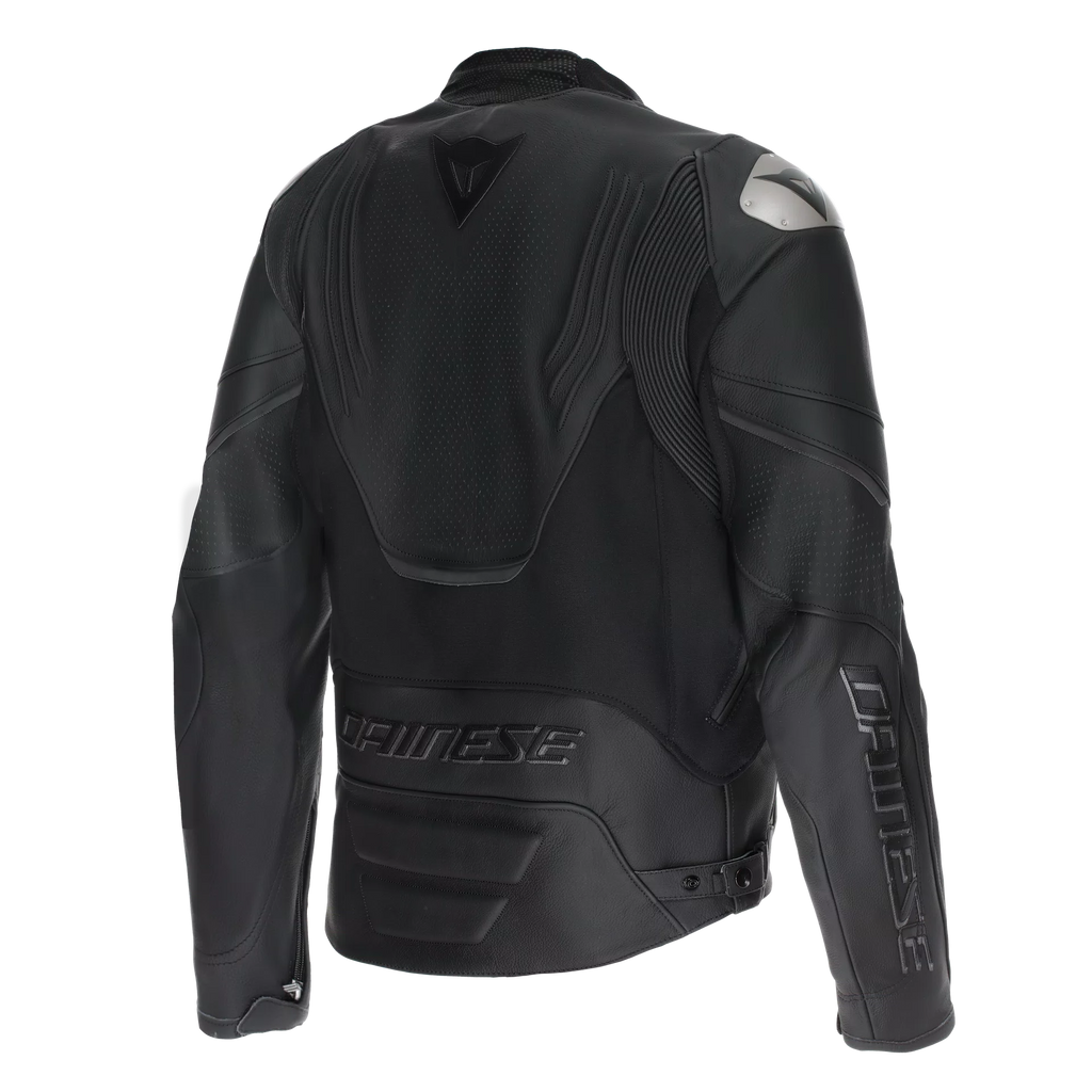 MEN PERFORATED LEATHER MOTORCYCLE JACKET