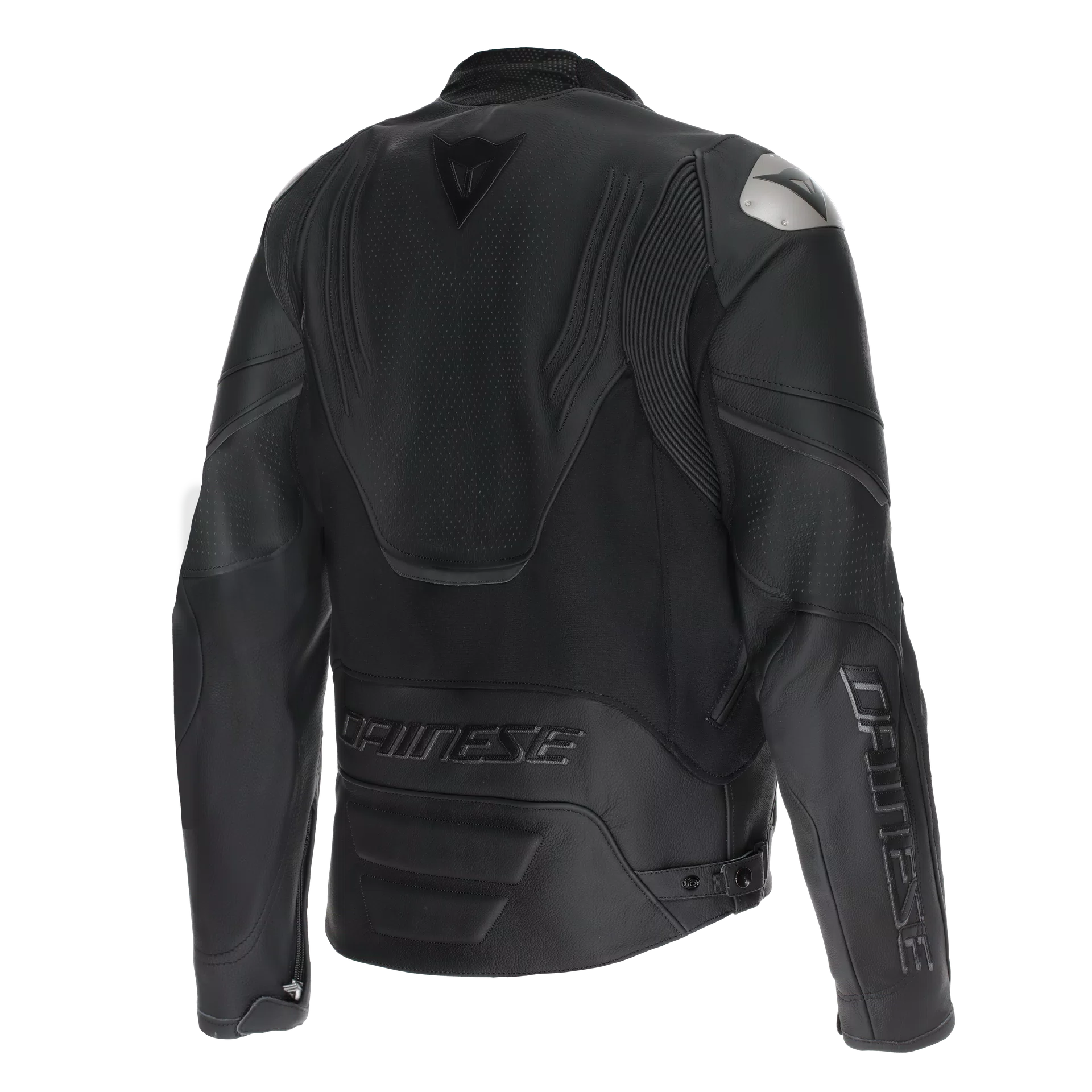 MEN PERFORATED LEATHER MOTORCYCLE JACKET