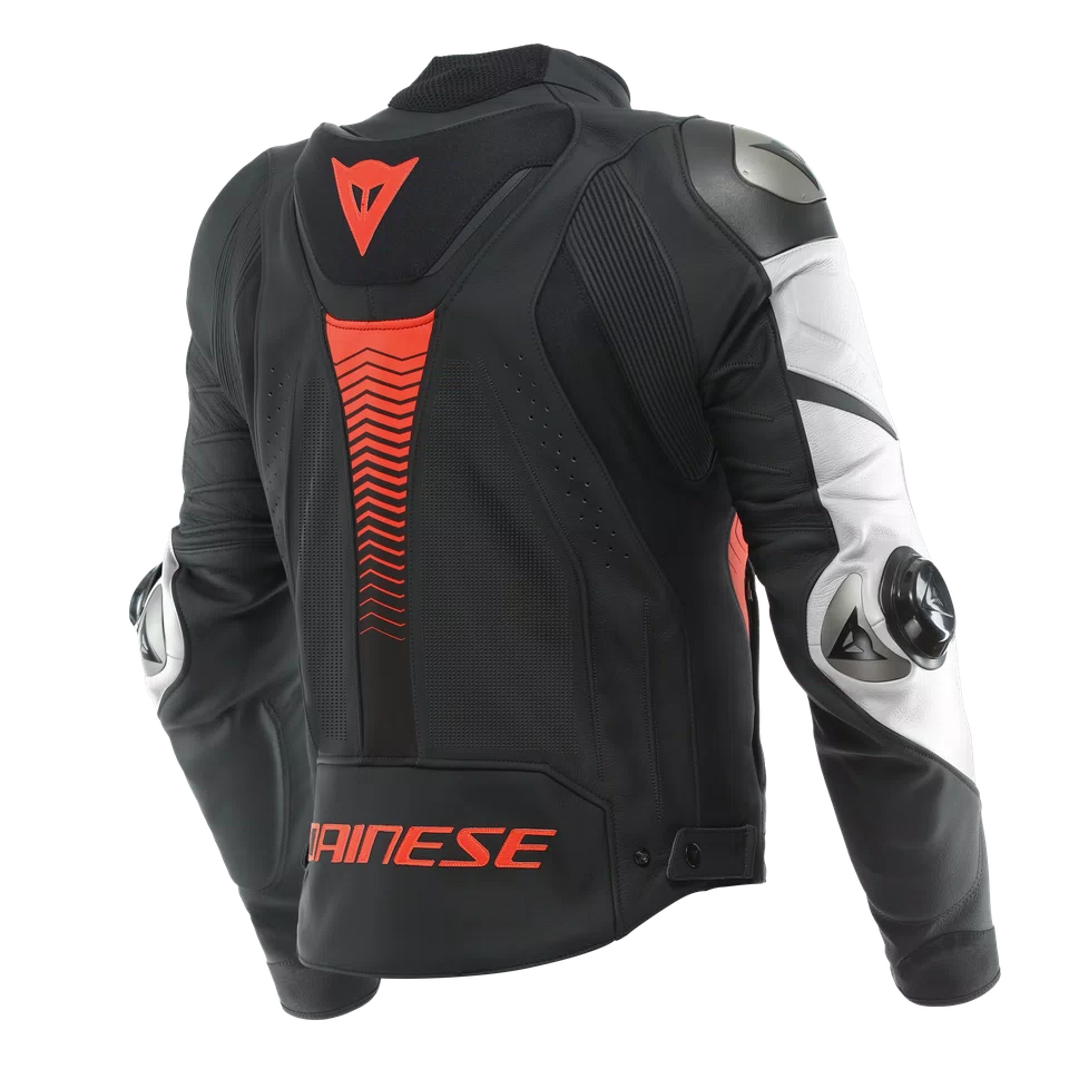 MEN PERFORATED LEATHER MOTORCYCLE JACKET