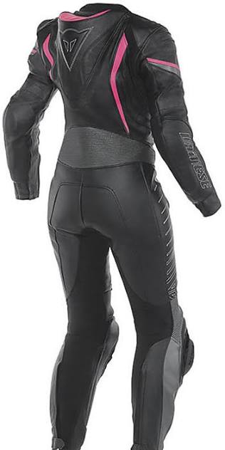 Dainese Women's Leather Motorcycle Racing Suit – Black & Pink